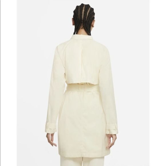 Nike Sportswear Windrunner Trench Coat Parka Rain Jacket Off White XS - Picture 2 of 12